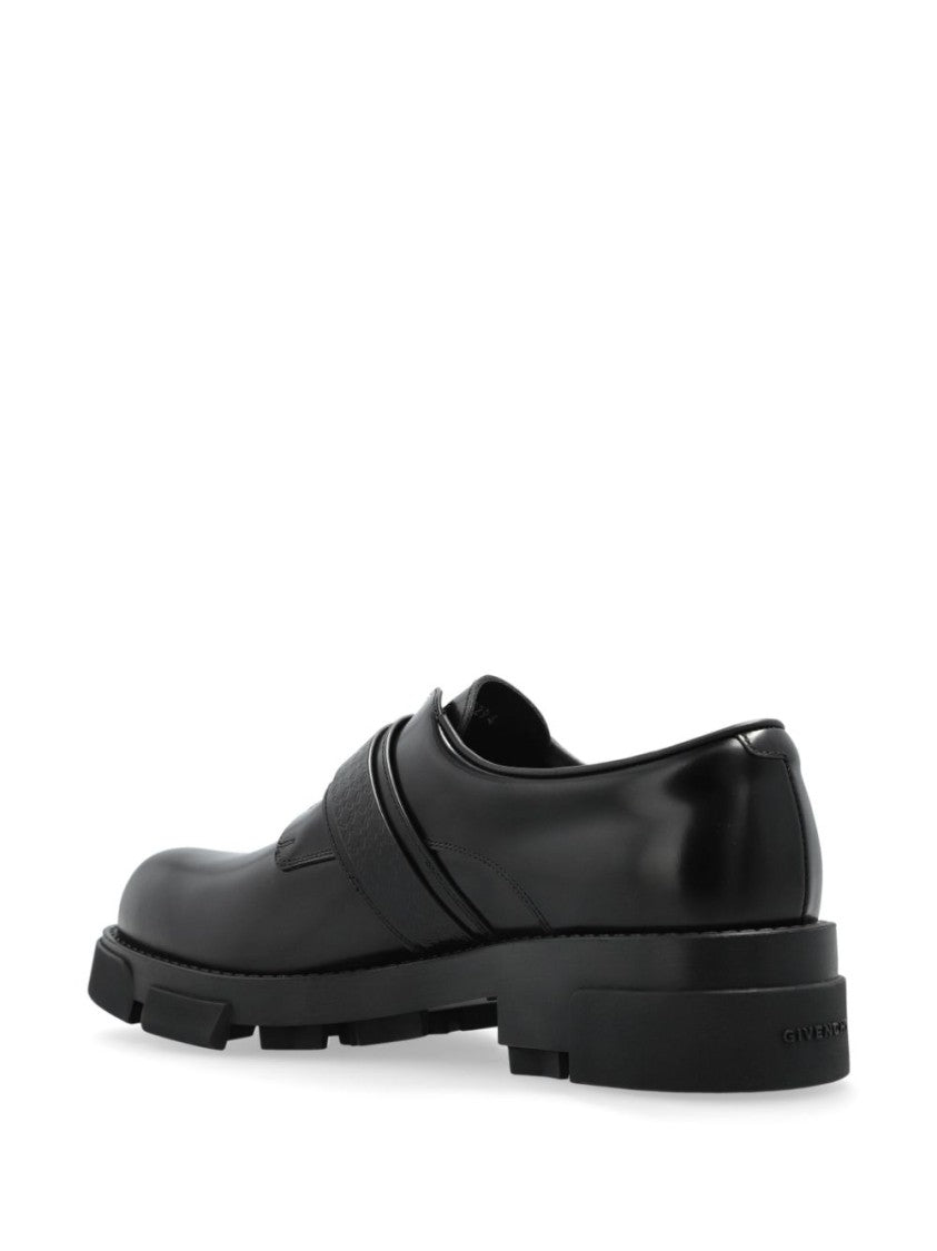 Givenchy Sophisticated Black Leather Flat Shoes
