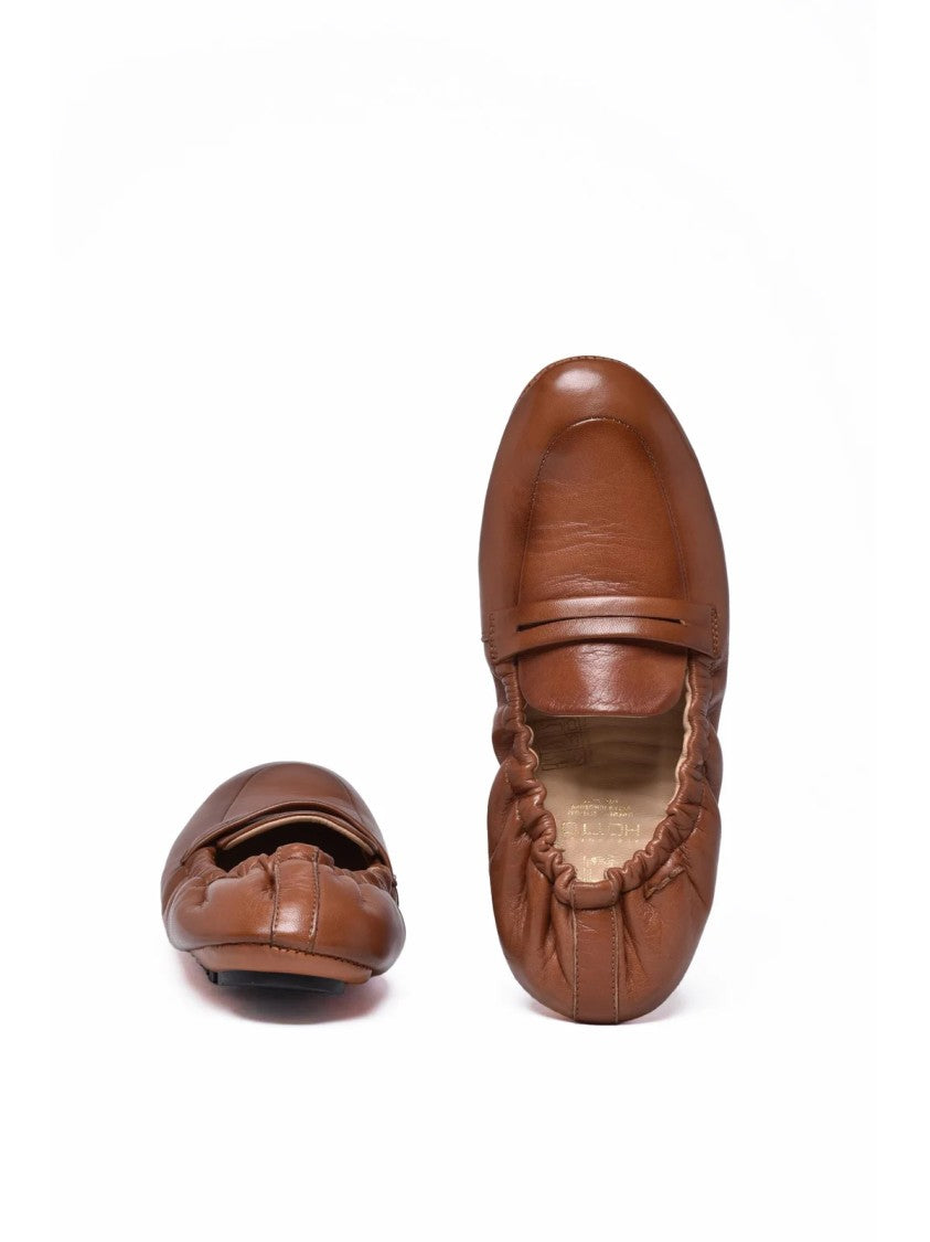 Alexander Hotto Brown Leather Elastic Loafers