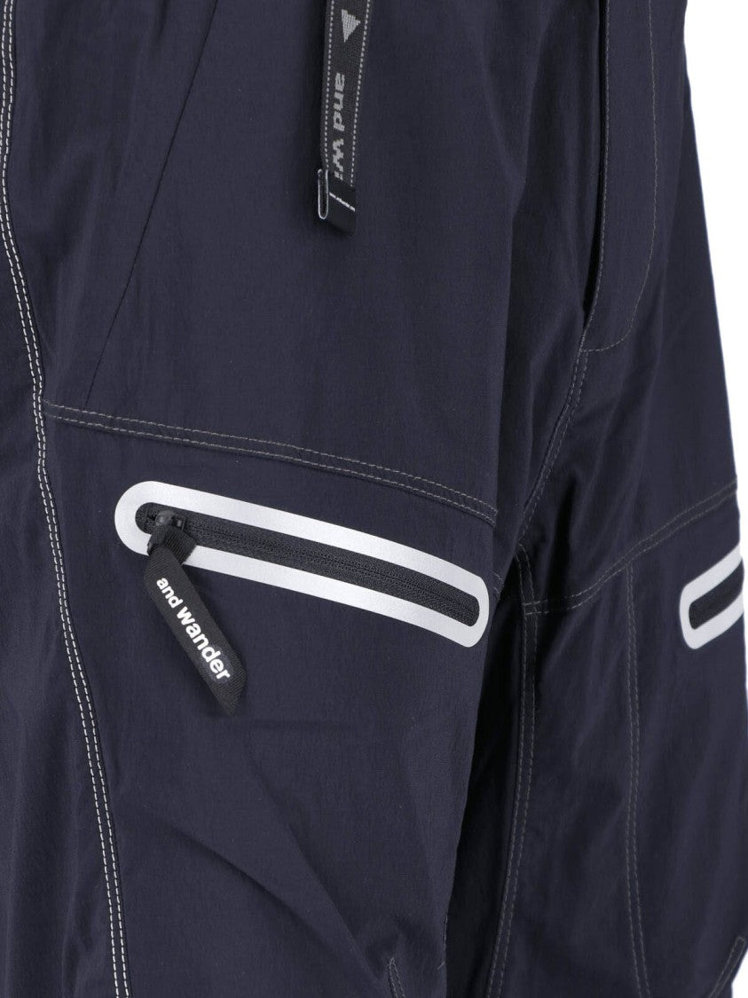 And Wander Black Water-Repellent Nylon Hike Elastic Trousers