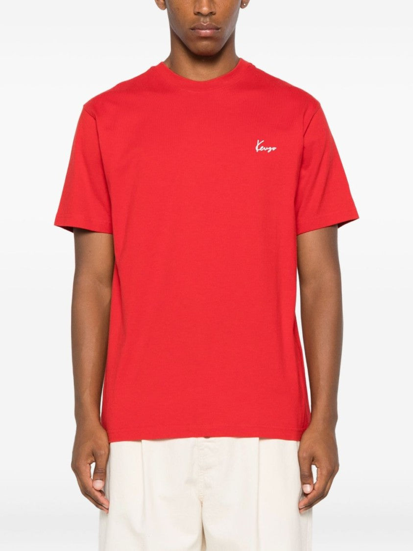 Kenzo Floral Bouquet Print Red Crew Neck T-Shirt