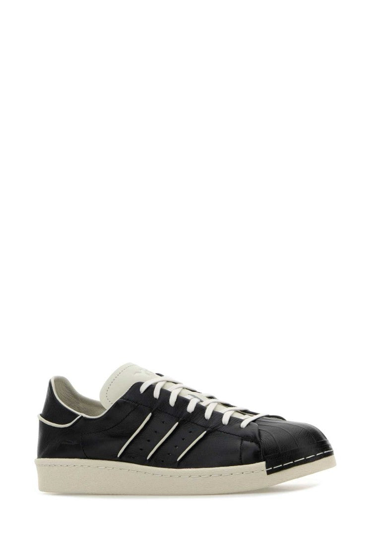 Y-3 Yamamoto Black Leather Y-3 Superstar Sneakers