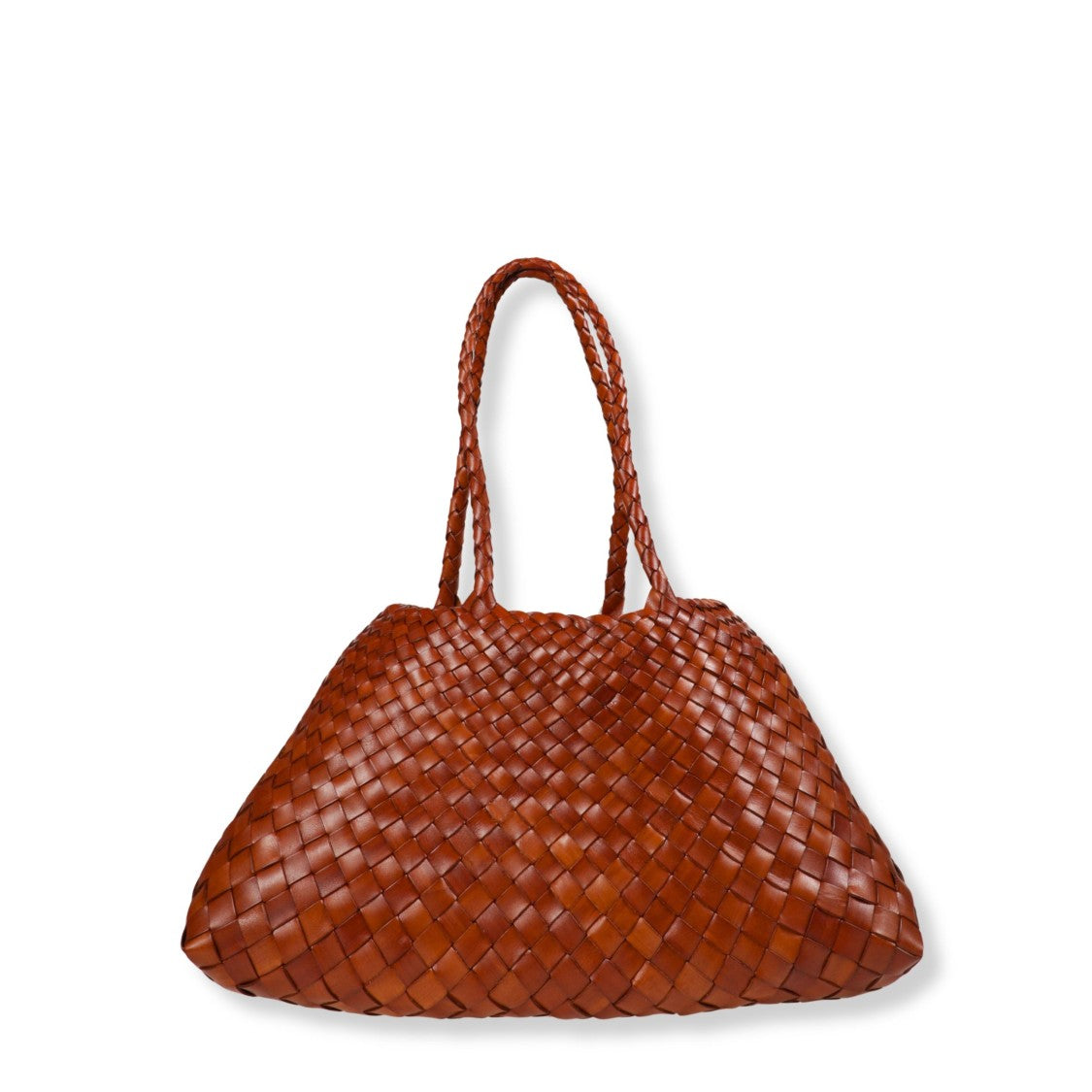 Dragon Diffusion Large Handcrafted Brown Braided Leather Tote Bag