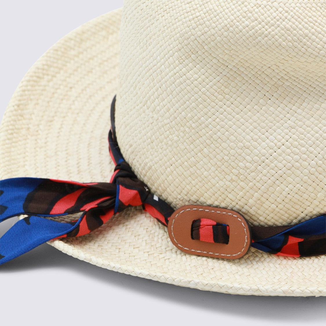 Cuba Lab Wide-Brim Fedora Hat With Colorful Scarf Accent