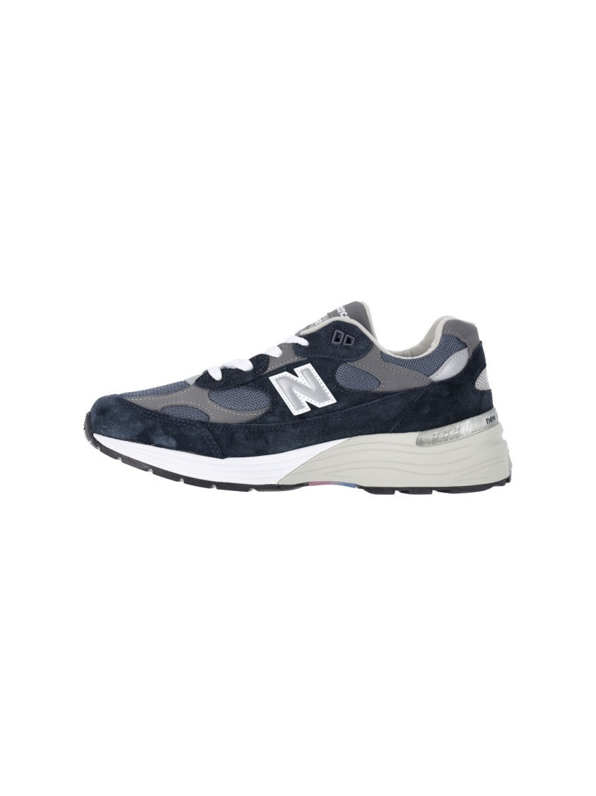 New Balance Blue Suede 992 Mesh Sneakers
