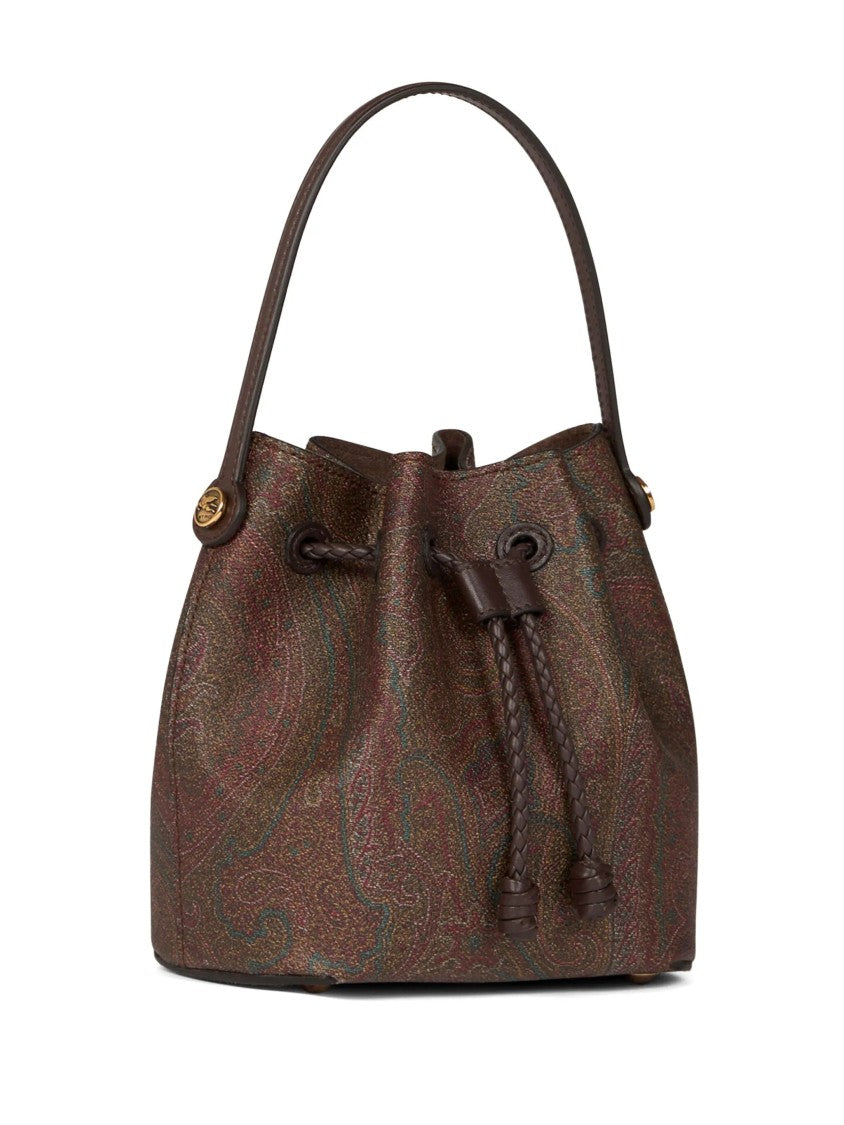 Etro Small Bucket Bag With Paisley Pattern And Drawstring Closure