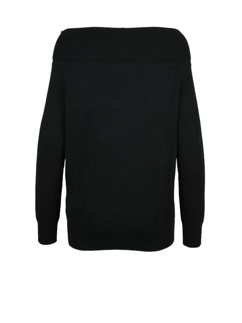 Marella Cashmere Sweater With Off-The-Shoulder Neckline And Ribbed Detailing