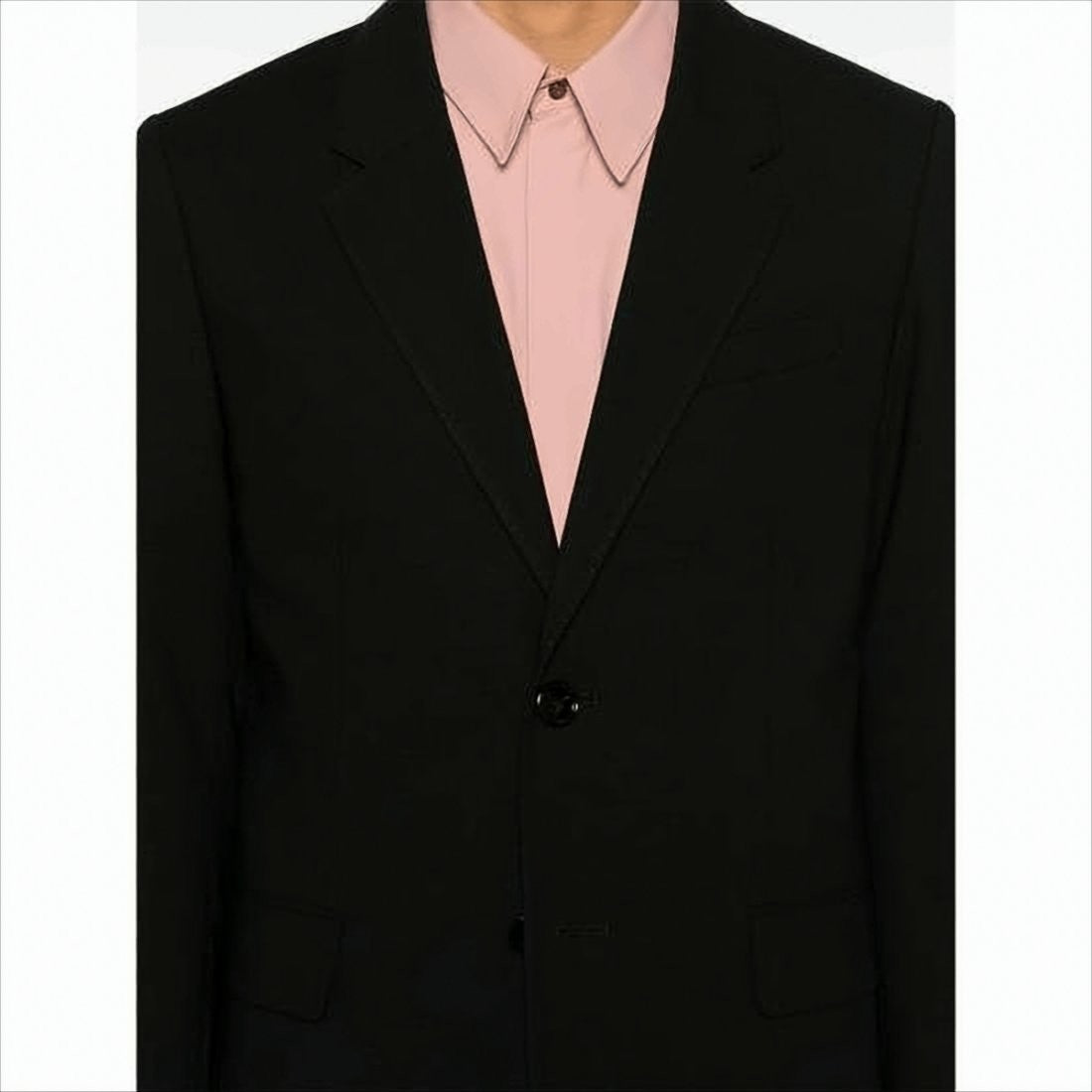 Ami Paris Classic Black Wool Suit Jacket With Tailored Fit