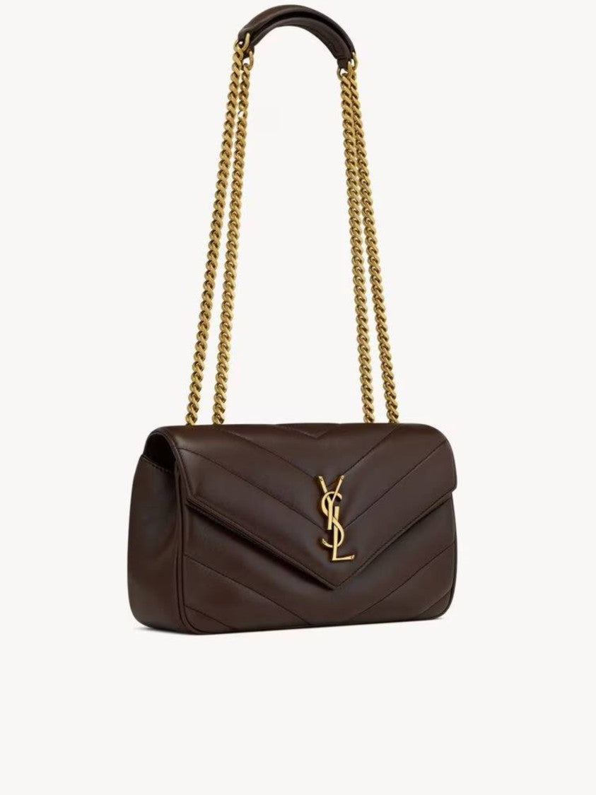 Saint Laurent Loulou S Quilted Chevron Leather Shoulder Bag