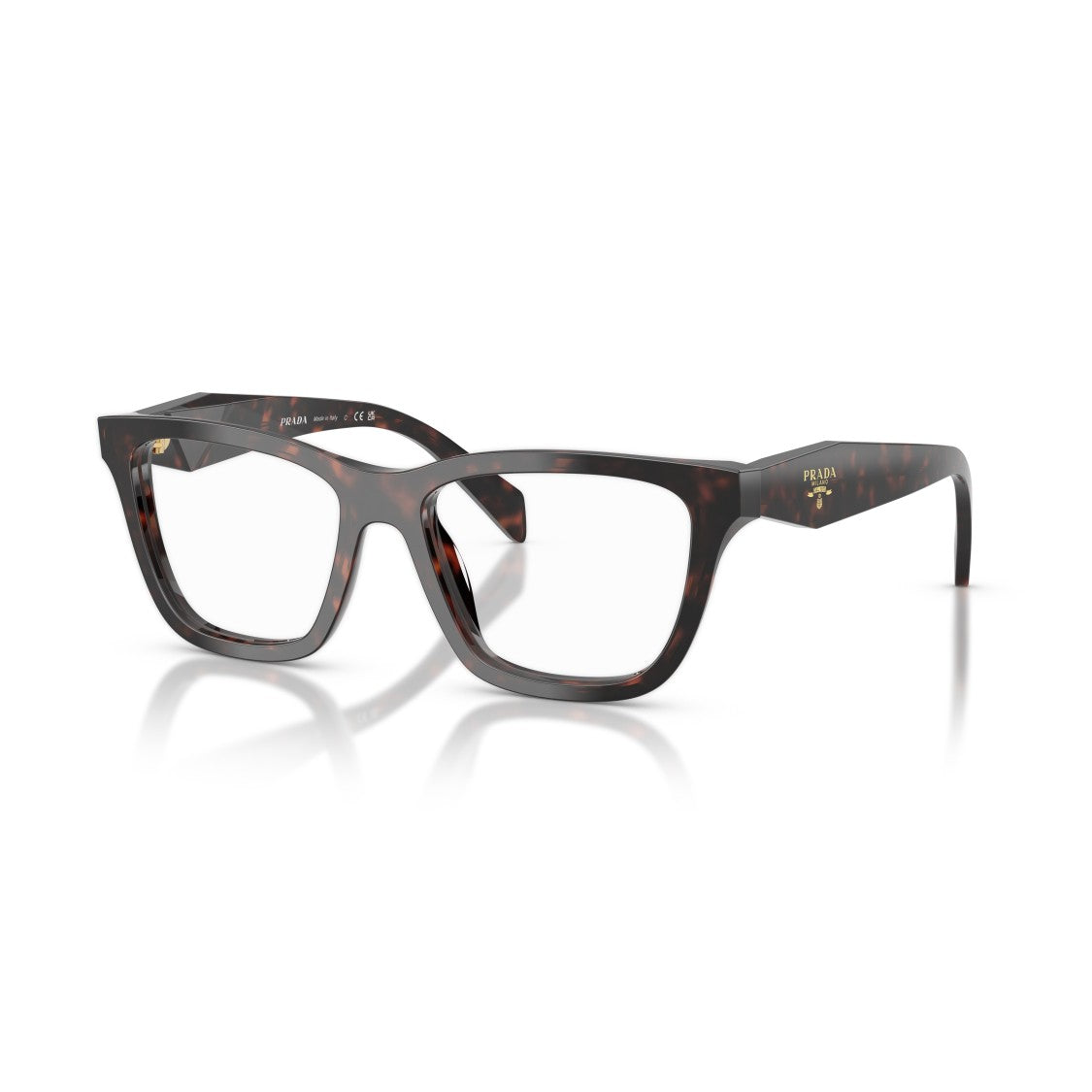 Prada Tortoiseshell 0Pr C10v Square Eyeglasses