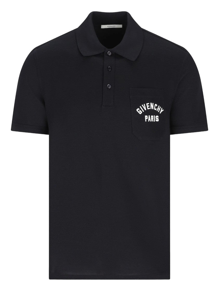 Givenchy Dark Front Chest Pocket Cotton Polo