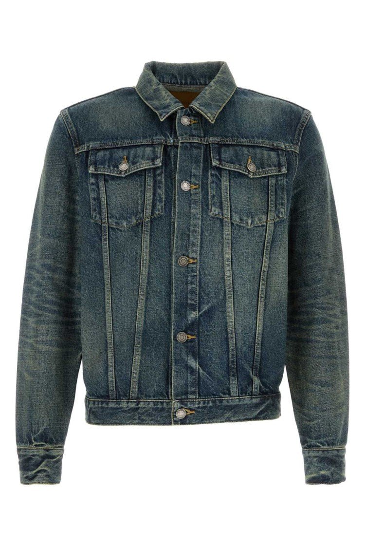 Saint Laurent Classic Blue Denim Jacket With Vintage Appeal