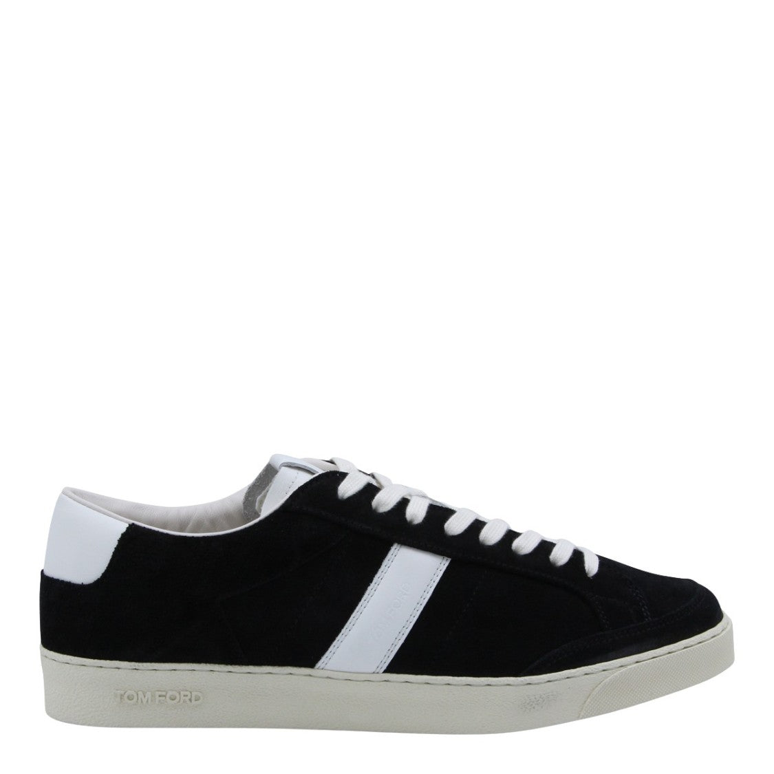 Tom Ford Black Suede Sneakers With Leather Accents
