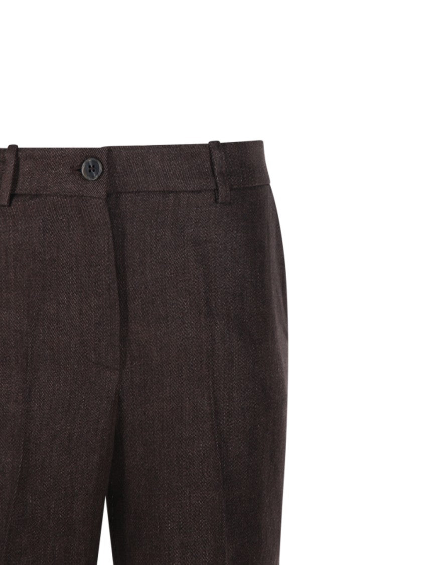 Parosh Tailored Brown Linen Pants