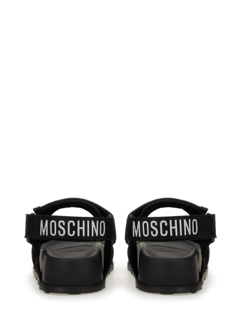 Moschino Black Leather Sandals