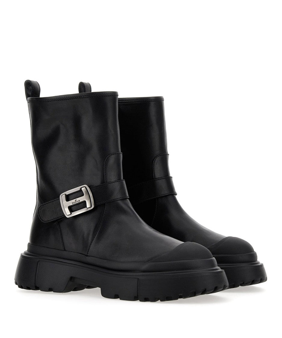 Hogan Biker-Style Ankle Boots