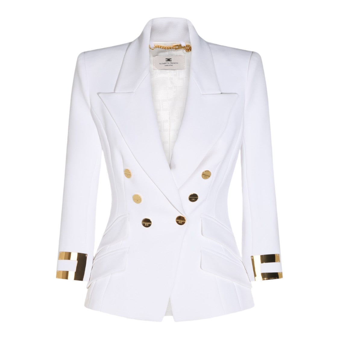 Elisabetta Franchi Tailored Double-Breasted Jacket With Gold Accents