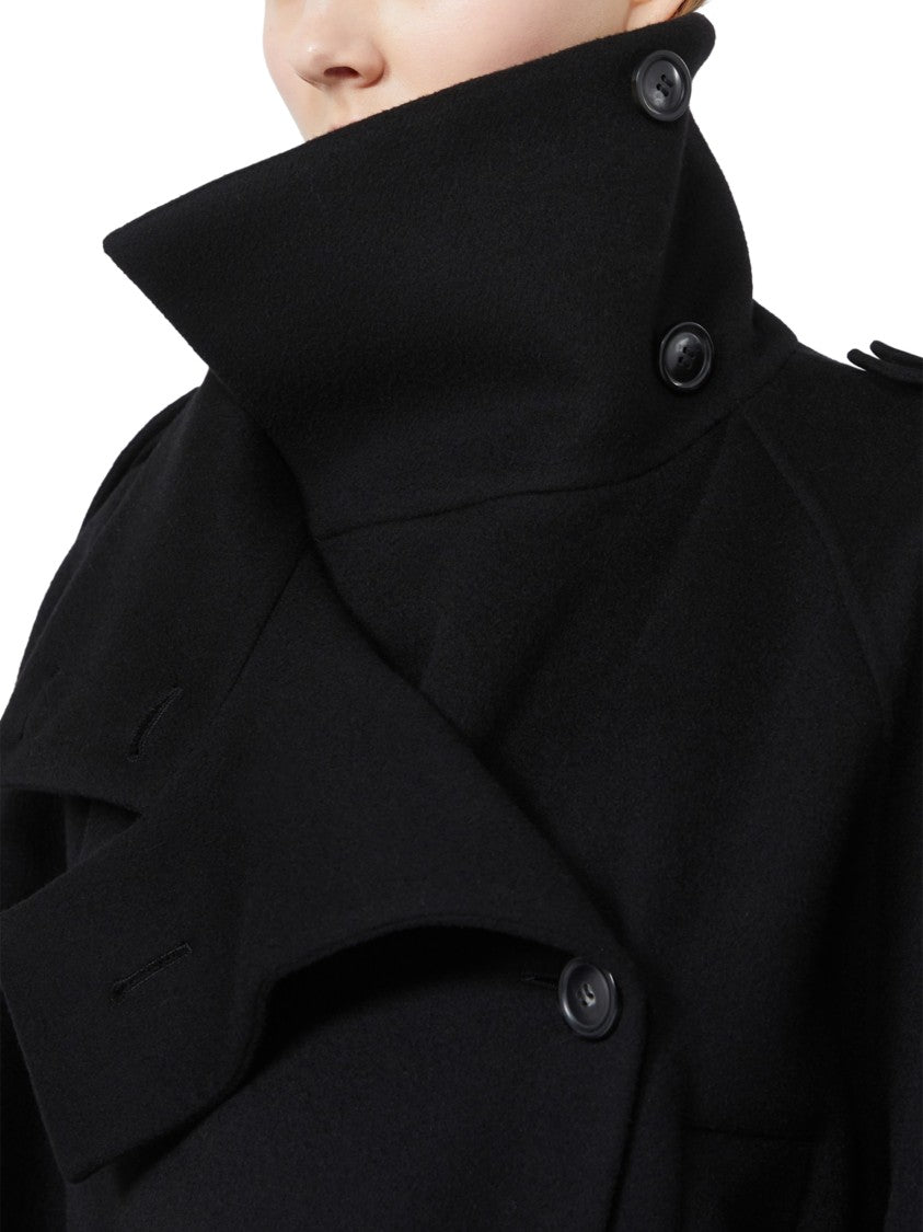 Max Mara Tailored Black Coat In 100% Virgin Wool