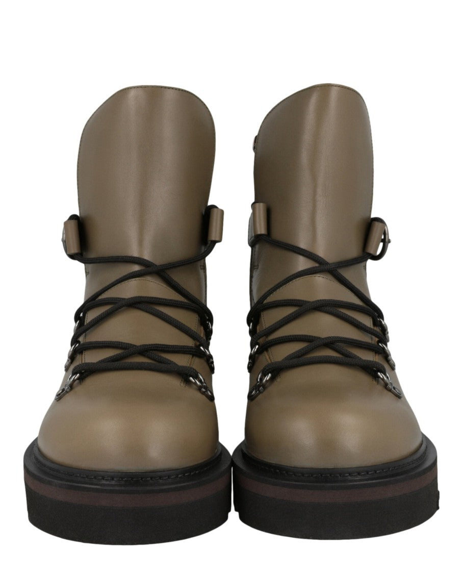 Ferragamo Lace-Up Demi Boots With Block Heel And Bungee Detail
