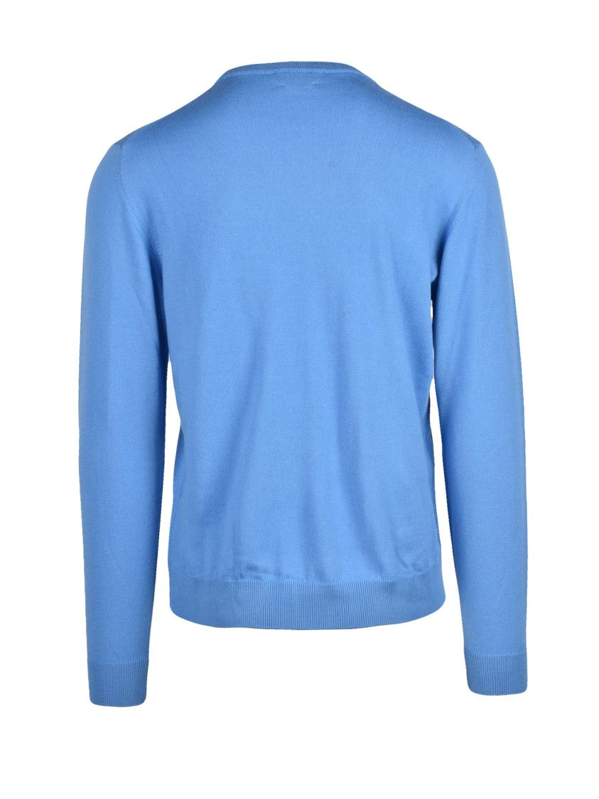 Daniele Fiesoli Crewneck Pullover In Extrafine Merino Wool With Ribbed Details