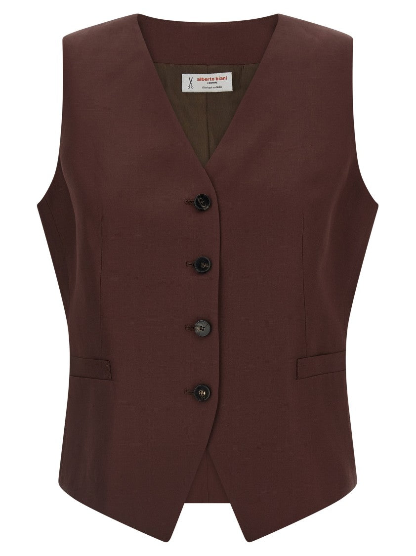 Alberto Biani Viscose And Linen Vest