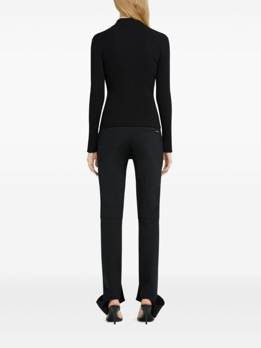 Courrèges Ribbed Knit Sweater With Two-Way Zip