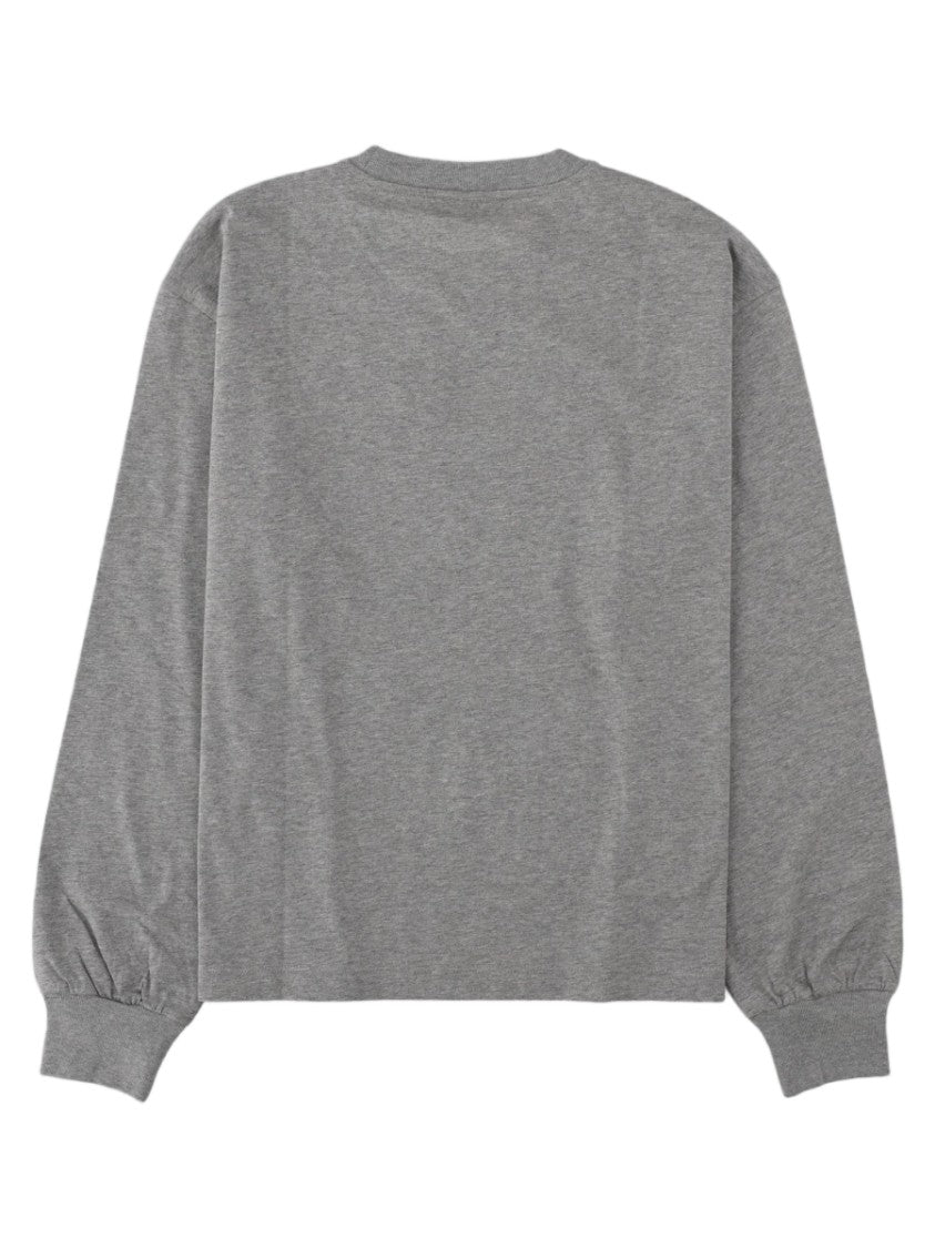 Ganni Heather Grey Teddy Bear Cotton Sweatshirt
