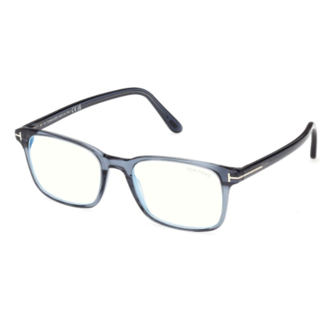Tom Ford Ft5831-B Translucent Blue Acetate Rectangular Eyeglasses