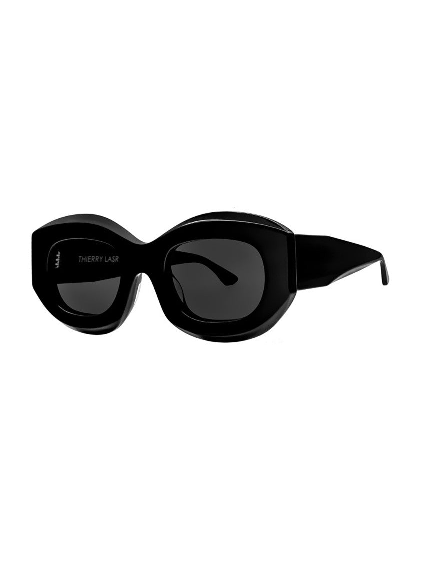 Thierry Lasry Black Trophy Chunky Rectangular Sunglasses