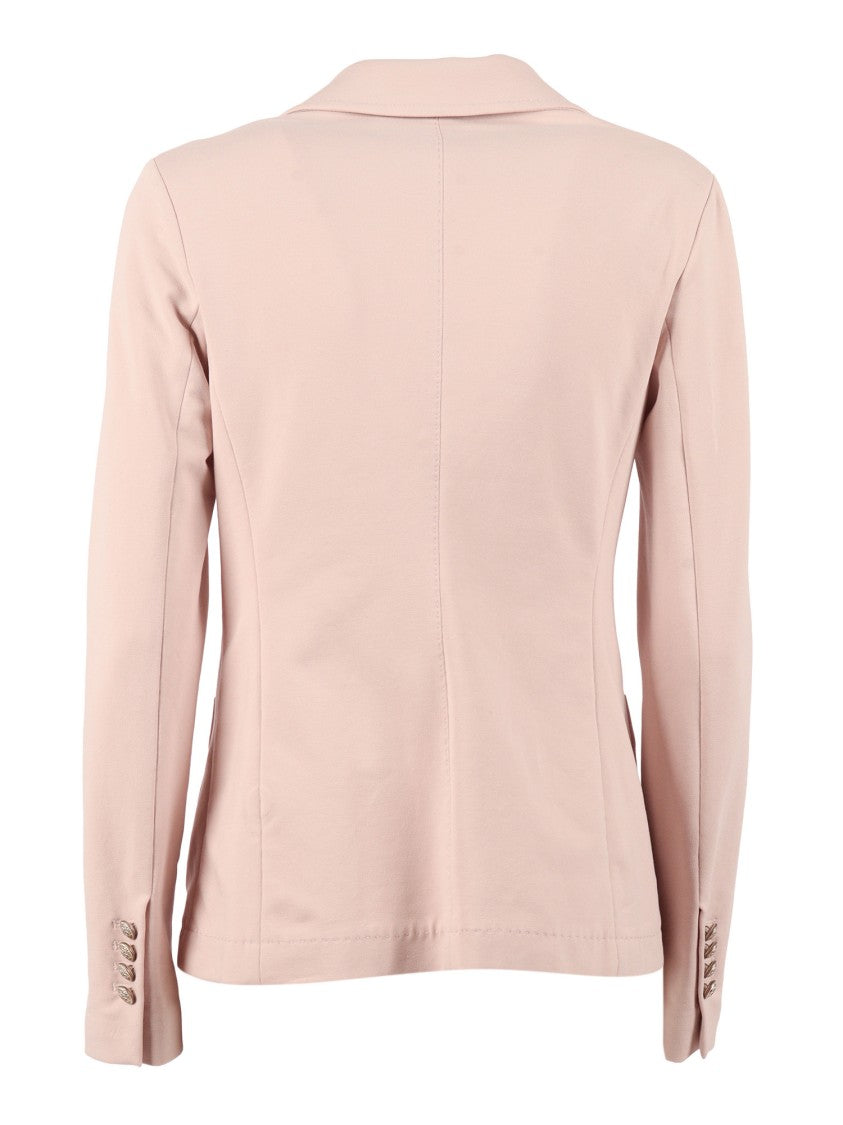 Circolo 1901 Pink Tailored Single Button Fleece Jacket