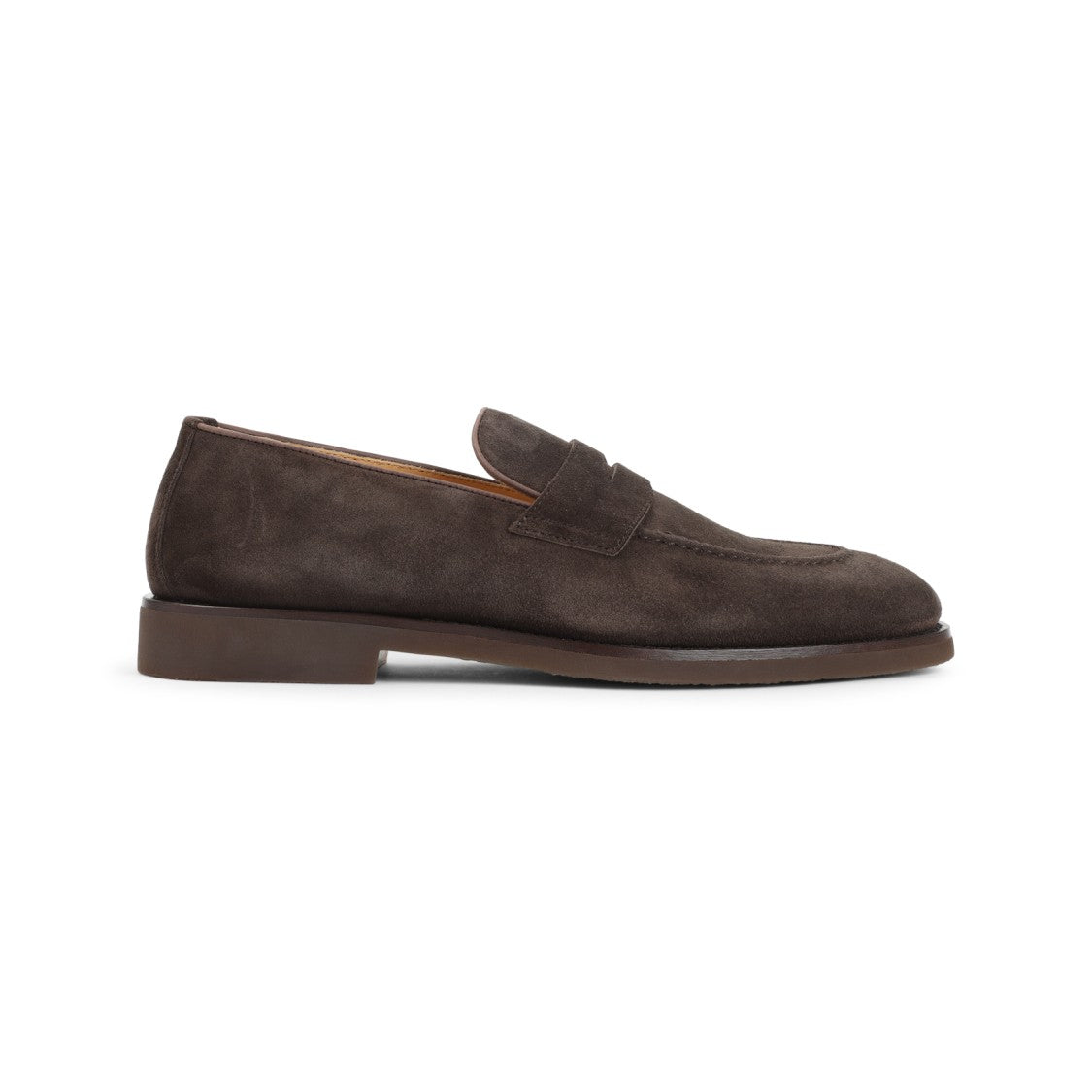 Brunello Cucinelli Brown Suede Leather Loafers