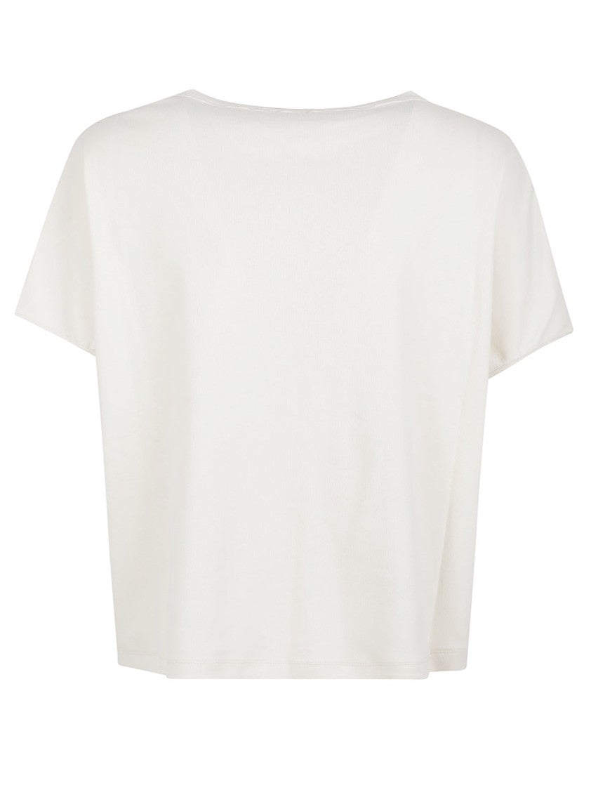 Fabiana Filippi Short-Sleeved Crop Top With Lace Detailing