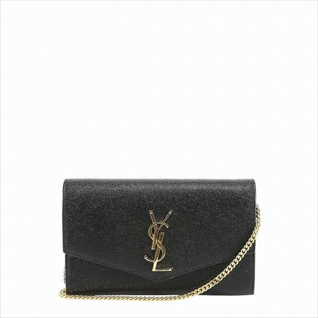 Saint Laurent Structured Calf Leather Shoulder Bag