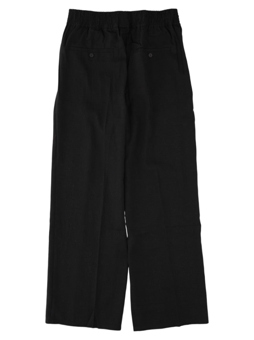 Jacquemus Black Straight-Leg Elastic Waist Cotton-Blend Pants