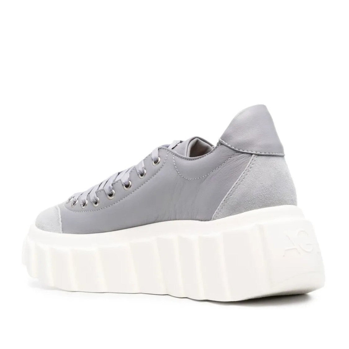 Agl Purple Blondie Ties Leather Suede Wedge Sneakers