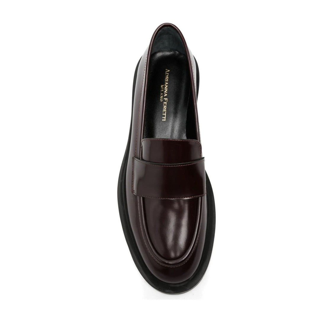 Adrianna Feretti Red Polished Penny Strap Leather Loafers