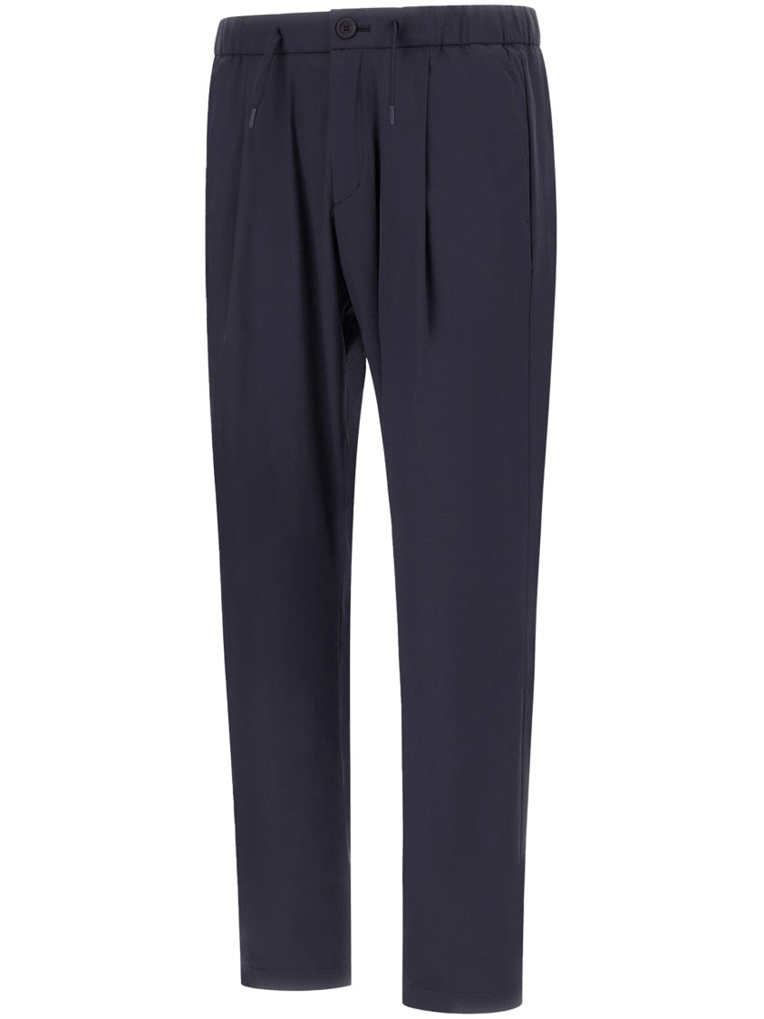 Herno Tailored Blue Trousers With Streamlined Silhouette