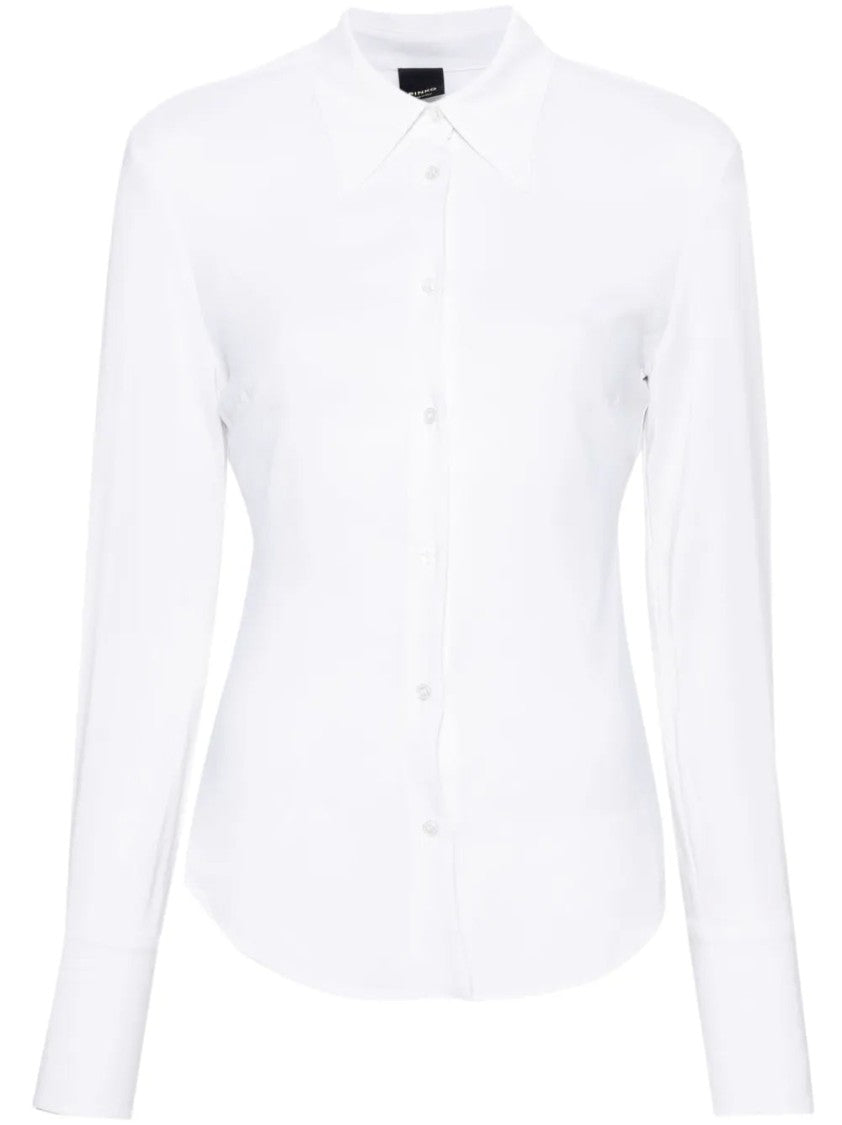 Pinko Spread-Collar Semi-Sheer Shirt