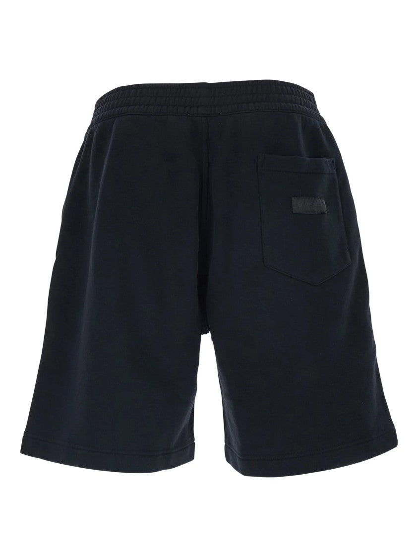 Givenchy Regular Fit Black Cotton Elastic Shorts