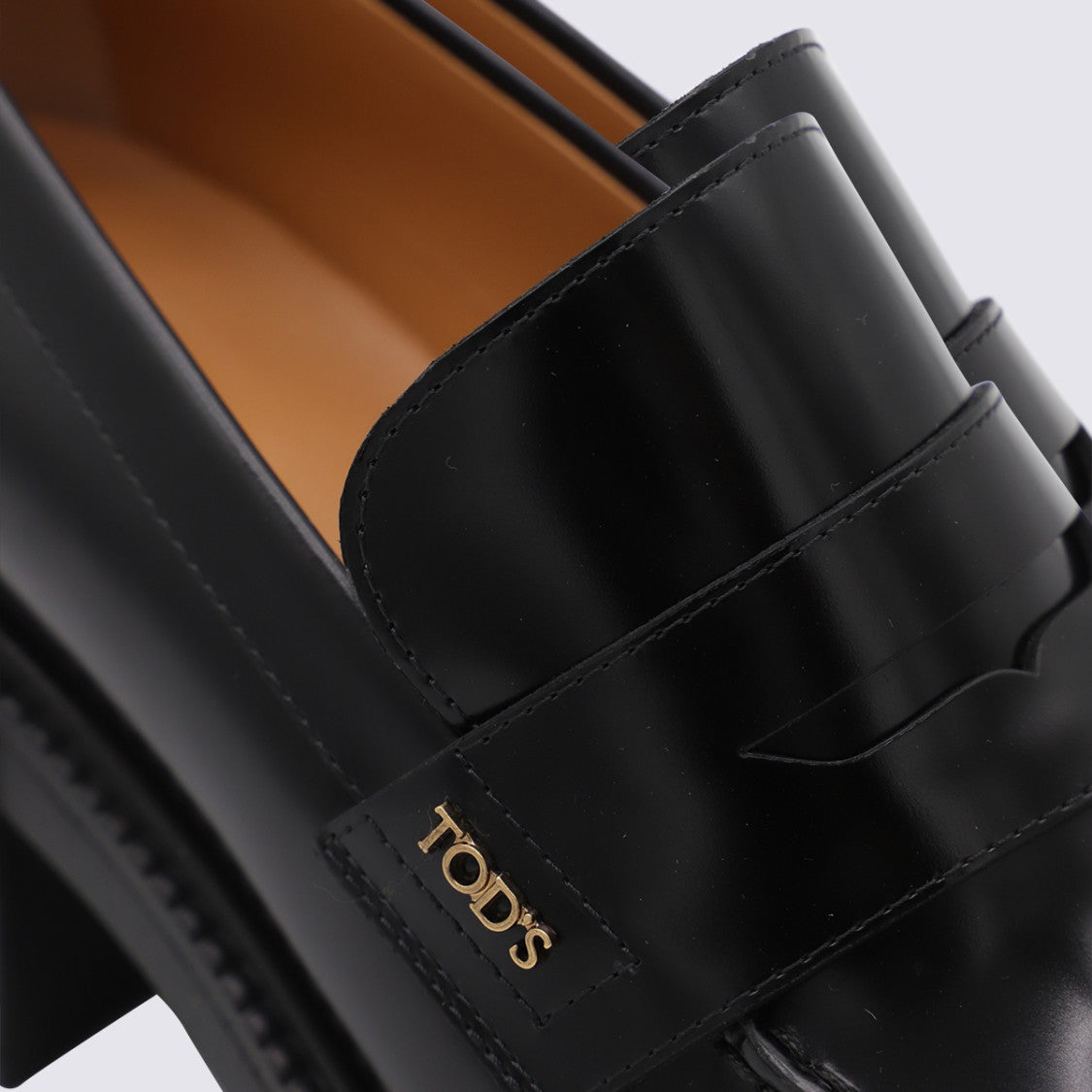 Tod's Polished Leather Loafers With Metallic Logo Detail