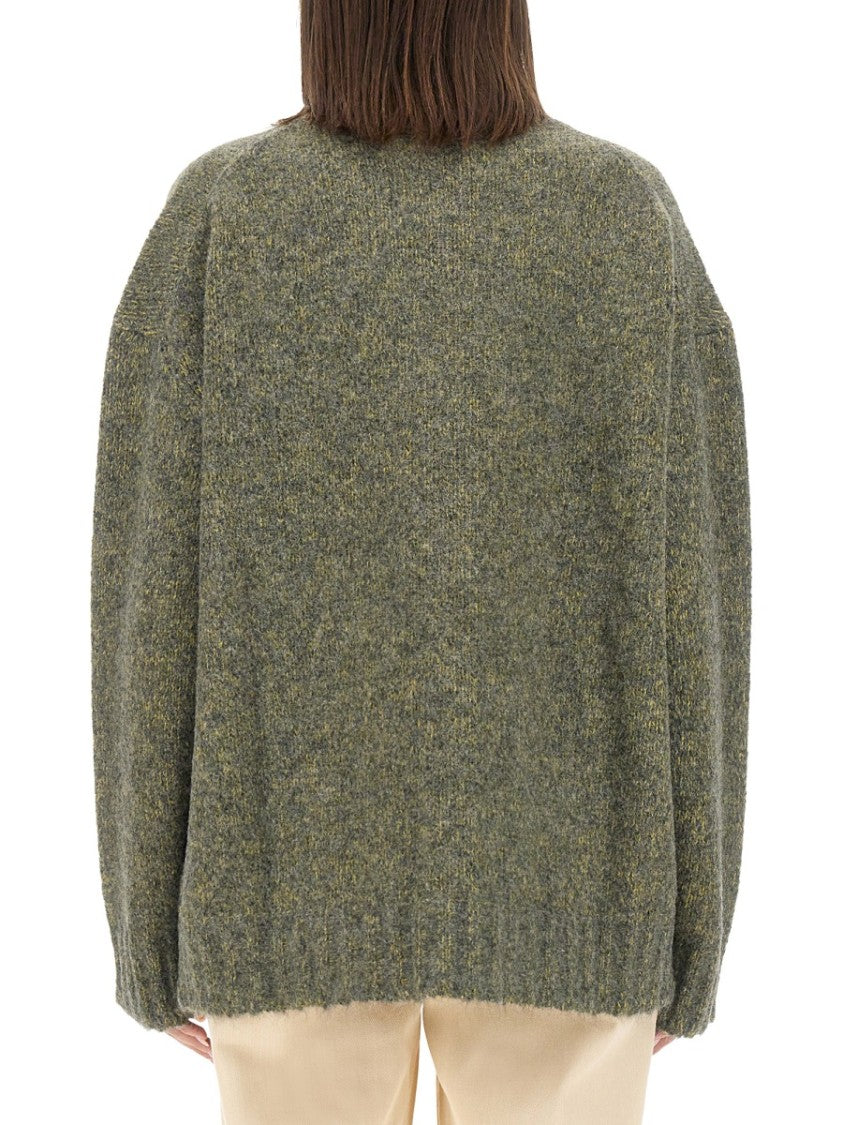 Jil Sander Heathered Oversized Turtleneck Sweater With Relaxed Fit