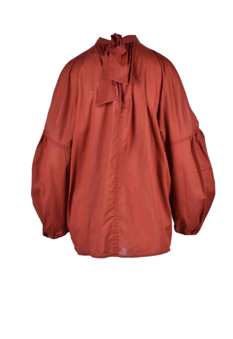 Erika Cavallini Brown Cotton Voile Blouse