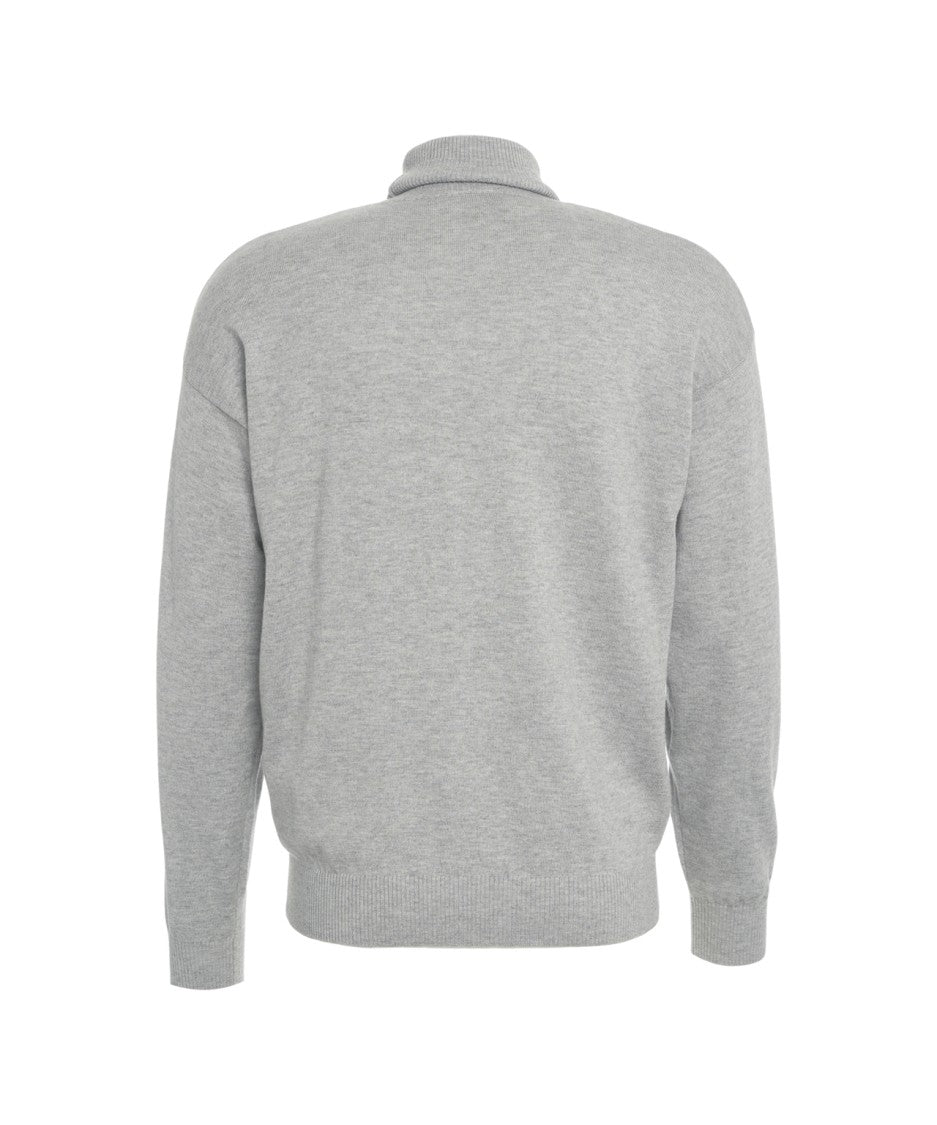 Kangra Classic Knit Turtleneck Sweater In Fine Wool-Cotton Blend