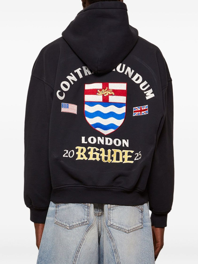 Rhude Embroidered Dog Motif Hoodie