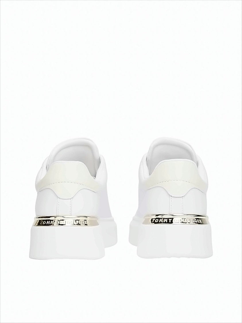 Tommy Jeans Low-Top Nappa Leather Sneakers With Gold-Tone Accents