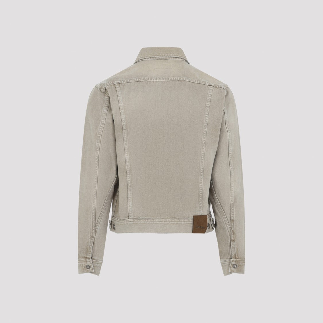 Tom Ford Washed Sand Beige Cotton Denim Jacket