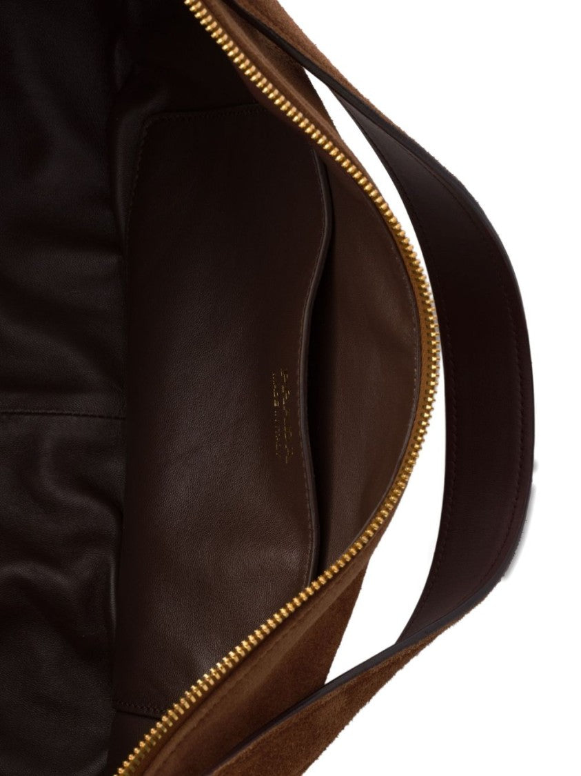 Prada Demi-Lune Large Suede Shoulder Bag