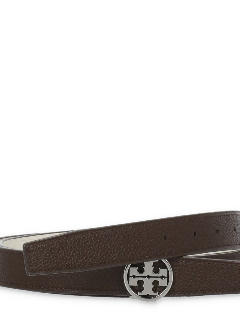 Tory Burch Brown Miller Reversible Leather Belt