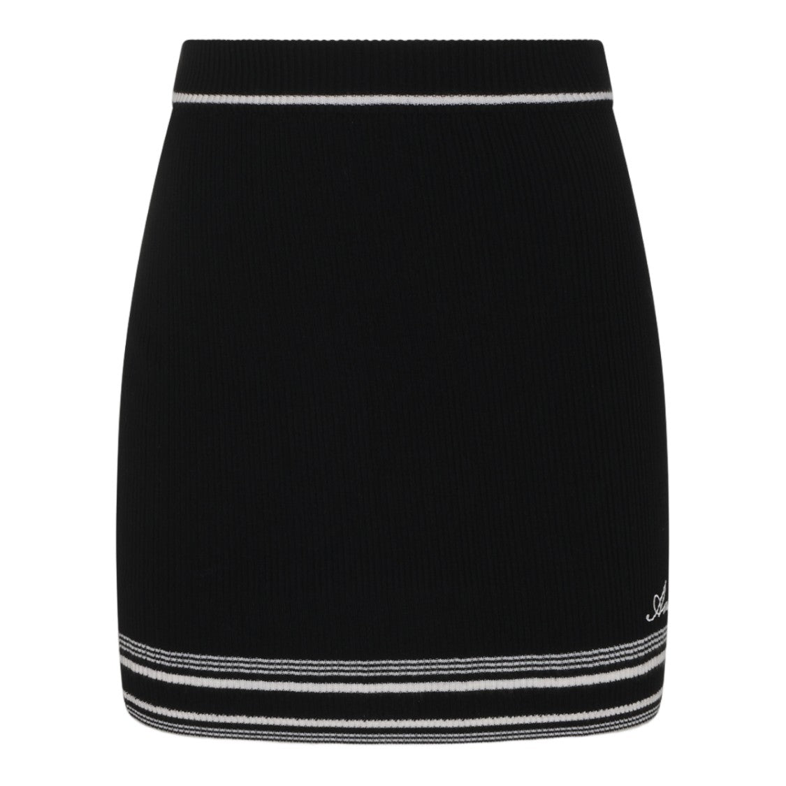 Amiri Ribbed Knit Contrast Stripe Skirt