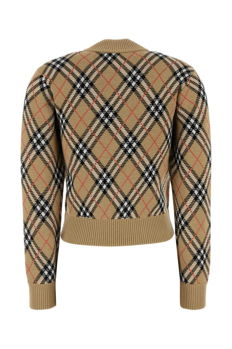 Burberry Embroidered Wool Blend Cardigan