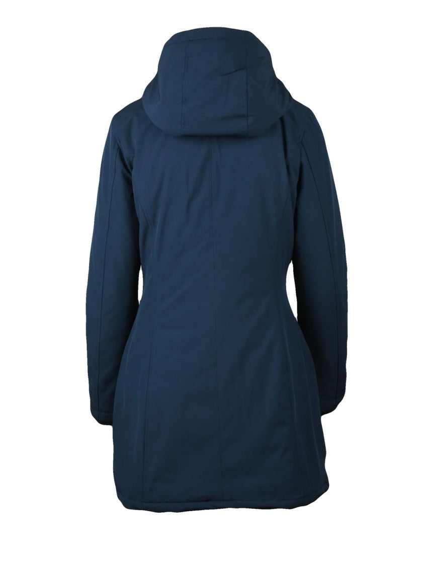 Bomboogie Blue Fitted Polyester-Blend Parka